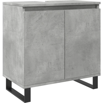Afbeelding van Badkamerkast 58x33x60 cm bewerkt hout betongrijs