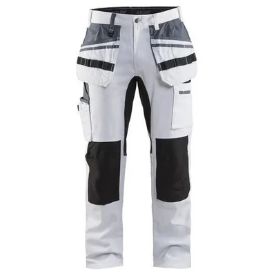 Image de Pantalon peintre stretch blanc/noir