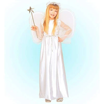 Afbeelding van Widmann Engel Kostuum Luxe Kind Teen Angel Meisje Wit / Beige Maat 128 Carnavalskleding Verkleedkleding