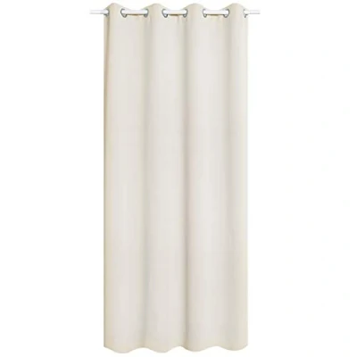 Afbeelding van WOLTU® 1 stuk verduisteringsgordijn van polyester, ondoorzichtig, ophanging met ogen, 135 x 225 cm, VH5866 crèmekleurig