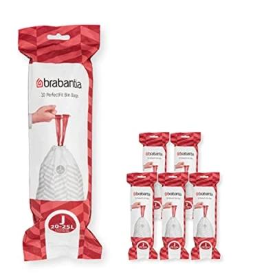 Afbeelding van Brabantia PerfectFit Afvalzak Code J 20 25 Liter 6 X Stuks Wit