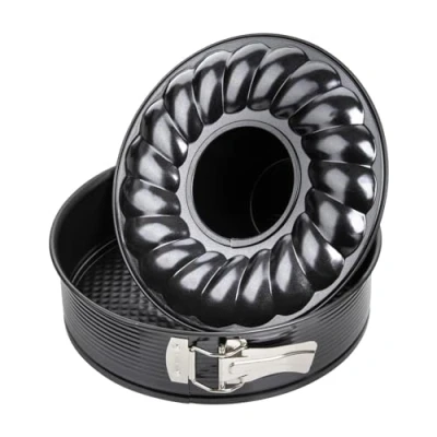 Afbeelding van Zenker 6507 springvorm en savarin, springkroon, ronde taart, roestvrij staal, zwart, 24 x 6,5 cm