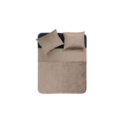 Afbeelding van Dekbedovertrek Velvet Piping 240x200/220 cm, Kleur: Grijs Microvezel Effen ZwartTaupeGrijsRoze Sleeptime Ga naar Dekbed Discounter.nl &amp;