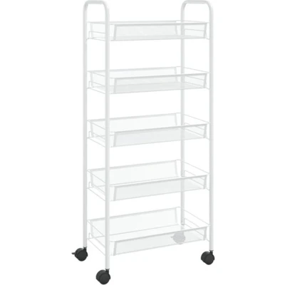 Afbeelding van Keukentrolley 5 laags 46x26x105 cm ijzer wit