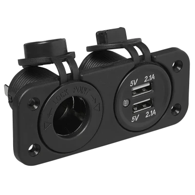 Afbeelding van Pro Plus Inbouw Kit: Stekkerdoos DIN en USB Poort Dubbel 2 x 2100mA