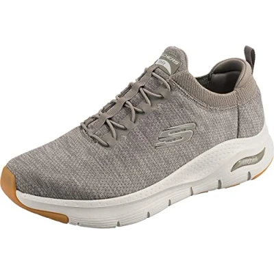 Image de Skechers Homme Arch Fit Waveport Basket, Taupe Mesh Trim, 44 EU