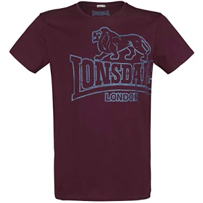 Afbeelding van Lonsdale T Shirt Langsett normale Passform Vintage Oxblood 3XL