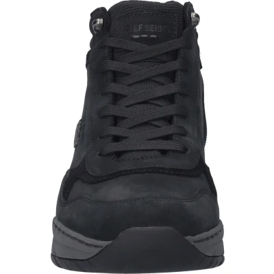 Afbeelding van Josef Seibel Mitchell Sneakers hoog, Heren, Maat: 47, Schwarz Leer en textiel