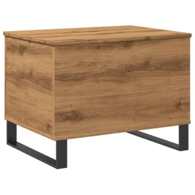 Afbeelding van Salontafel 60x44,5x45 cm bewerkt hout artisanaal eikenkleurig