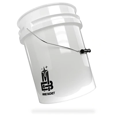 Afbeelding van Magic Bucket Autowasemmer, handwas, wit, ca. 20 liter, geschikt voor Grit Guard, Detail Guardz Dirt Lock, Chemical Guys, Trap, Gamma Cover