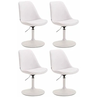 Afbeelding van CLP Maverick Set van 4 Eetkamerstoelen Kunstleer wit