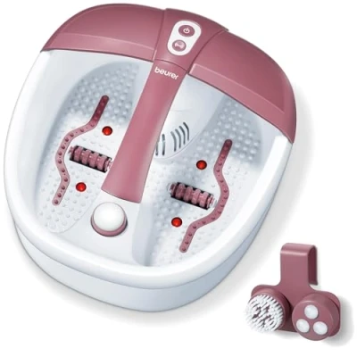 Afbeelding van Beurer FB 35 Elektrisch voetenbad Voetmassage Trillings en bubbelmassage Aromatherapie Infrarood lichtpunten 16 Magneten Magnetisch veld toepassing Voetreflex rollers 3 Pedicure opzetstukken Tot maat 44 140 Watt Jaar garantie