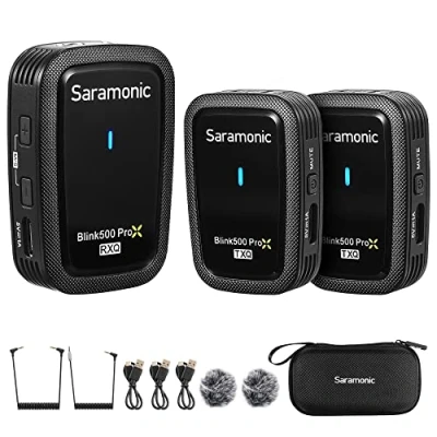 Afbeelding van Saramonic Upgraded Blink500 Pro 2,4 GHz Dual Channel Wireless Lavalier microfoon voor DSLR videocamera Android iPhone Tablet PC Computer Recording Facebook YouTube Podcast Vlog Interview (B2)
