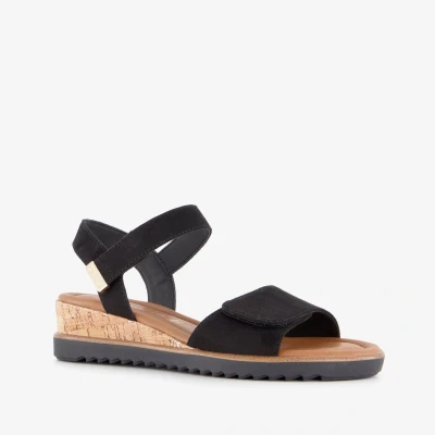 Afbeelding van Tamaris dames sandalen met sleehak zwart Maat 39