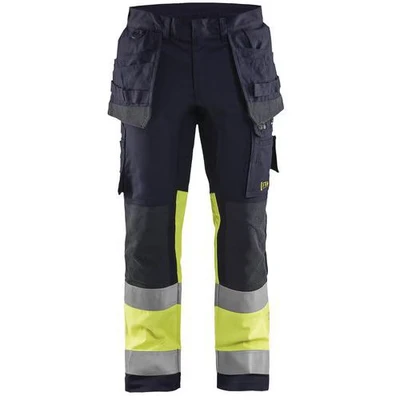 Image de Pantalon multinormes inhérent stretch marine/jaune fluorescent