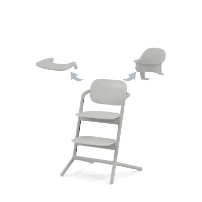 Afbeelding van Cybex Kinderstoel Lemo 3 in 1 Suede Grey/Mid Grey Met Babyset &amp; Eetblad