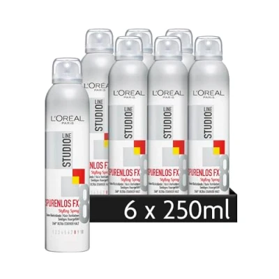 Afbeelding van L&#039;Oréal Paris Studio Line 6 x 250 ml ultralichte 24 uur sprays voor extreem resistent haar zonder lijmen, streepvrij FX Styling Spray