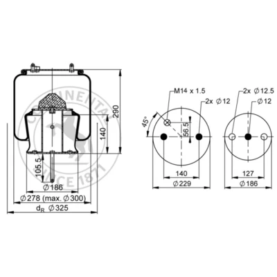 Afbeelding van CONTITECH AIR SPRING 6710 N P01 Veerbalg, luchtvering