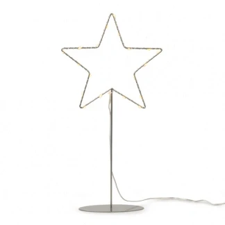 Afbeelding van Kerstster op voet Konstsmide 40 cm (20 LEDs, Binnen, Zilver)