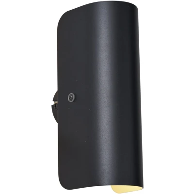 Afbeelding van QAZQA gotthard Moderne Wandlamp voor binnen 2 lichts L 20 cm Zwart Woonkamer Slaapkamer Keuken