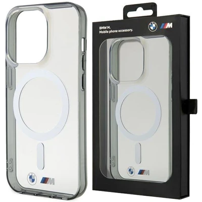 Afbeelding van BMW BMHMP14LHCRS hoesje voor iPhone 14 Pro transparante hardcase Silver Ring MagSafe