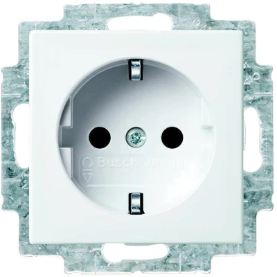 Afbeelding van Busch Jaeger 20 EUC 914 Wandcontactdoos met randaarde Inzetstuk balance SI Alpine wit