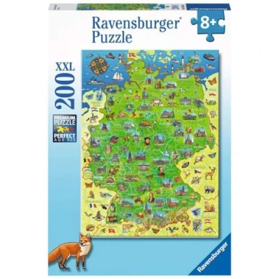 Afbeelding van Ravensburger Kleurrijke kaart van Duitsland (200 onderdelen)