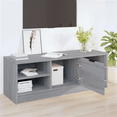 Afbeelding van vidaXL Tv meubel 102x35,5x36,5 cm bewerkt hout grijs sonoma eikenkleur