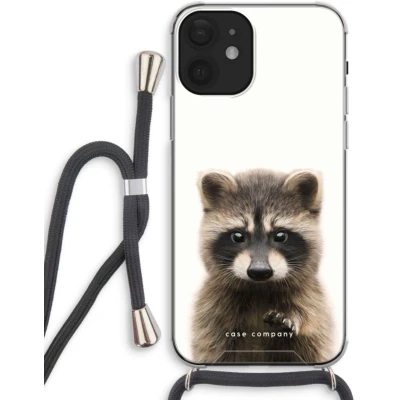 Afbeelding van Case Company® hoesje met Koord geschikt voor iPhone 12 Rocco Telefoonhoesje Zwart Extra Bescherming aan alle Kanten en Over de Schermrand