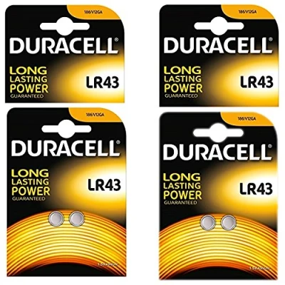Afbeelding van Duracell Alkaline batterijen 186 AG12 LR43 L1142 1,5 V, 8 stuks