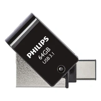 Afbeelding van USB stick 3.1 Philips C 2 in 1 midnight black 64GB