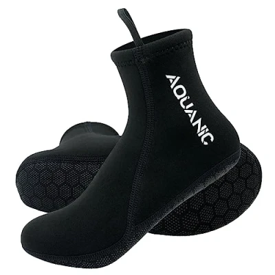 Afbeelding van nitescuba 2,5 mm neopreen sokken voor heren en dames, vinsokken, antislip waterdichte duiken, surfen andere watersporten, Mid Length Black