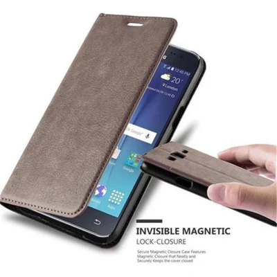 Afbeelding van Cadorabo Hoesje geschikt voor Samsung Galaxy J5 2015 in KOFFIE BRUIN Beschermhoes met magnetische sluiting, standfunctie en kaartvakje Book Case Cover Etui