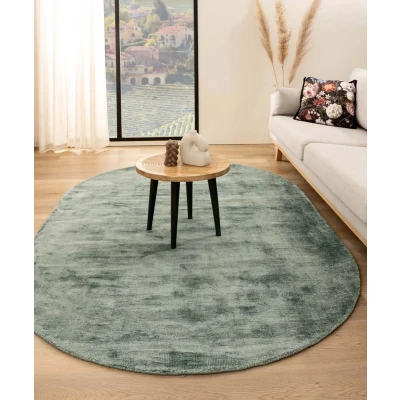 Afbeelding van Viscose Vloerkleed Ovaal Glamour Azuurblauw 120x180 Cm