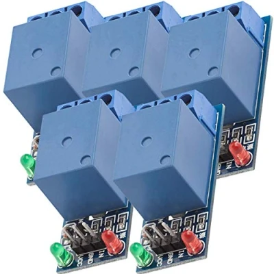 Afbeelding van AZDelivery 5 x 1 Relay 5V KF 301 Module Low Level Trigger compatibel met Arduino Inclusief E Book!