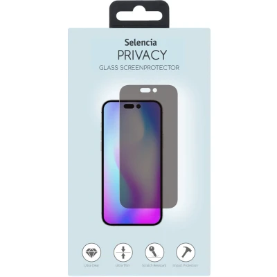 Afbeelding van Selencia Screenprotector Geschikt voor iPhone 14 Pro Privacy Tempered Glass Gehard Glas