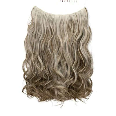 Afbeelding van CAISHA by PRETTYSHOP E123 1 haarverlenging, 50 cm, met elastische band, golvend, lichtbruin, lichtblond strengen