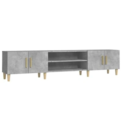 Image de vidaXL Meuble TV gris béton 180x31,5x40 cm bois d&#039;ingénierie816260