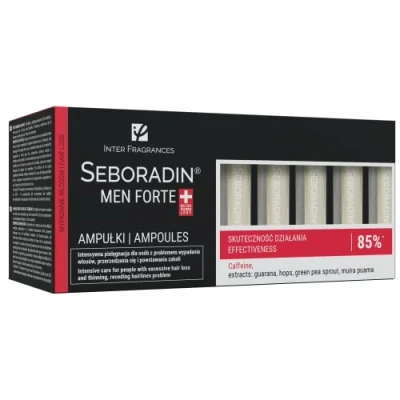 Afbeelding van Seboradin Anti haaruitval serum voor mannen, behandelingsampullen dunner wordend haar, haargroei met cafeïne en guarana, 14 x 5,5 ml