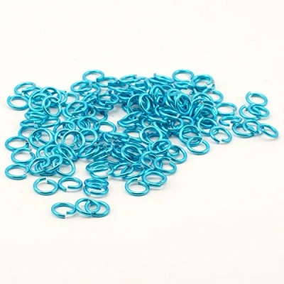 Afbeelding van Vaessen Creative 135 stuks springringen deco aluminium turquoise 10 mm