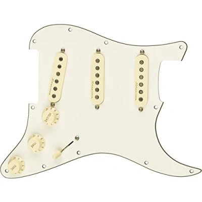 Afbeelding van Fender Pre Wired Strat Pickguard Vintage Noiseless SSS (Parchment) Single coil pickup voor gitaren