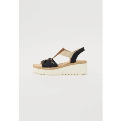 Afbeelding van TOM Tailor Sandalen met enkelbandjes, Dames, Maat: 41, Navy Textiel/ synthetisch