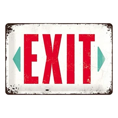 Image de Nostalgic Art 22218 Plaque rétro en tôle avec inscription Exit 20 x 30 cm