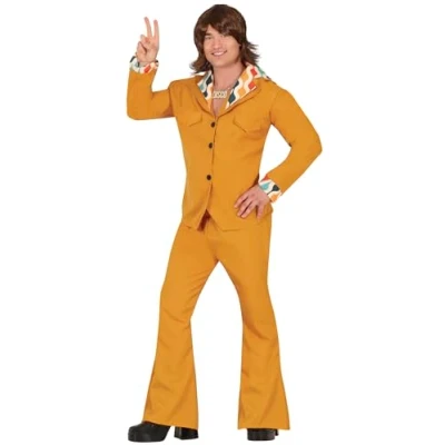 Afbeelding van Fiestas Guirca Oranje disco kostuum man maat M (48 50) WK voetbal 2026 versiering Olympische spelen