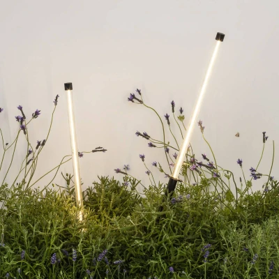 Afbeelding van Bambou 1068 LED grondspies lamp, zwart, aluminium/glas, hoogte 80 cm