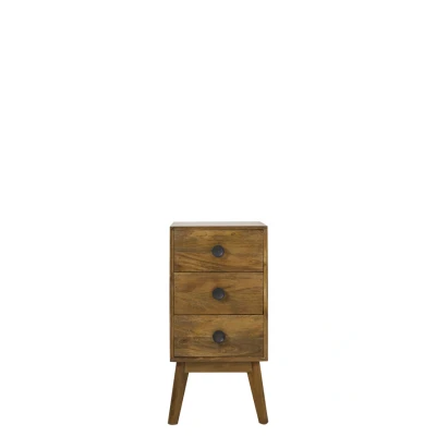 Afbeelding van Espita kast 3 laden 40x40x80 cm hout olie bruin
