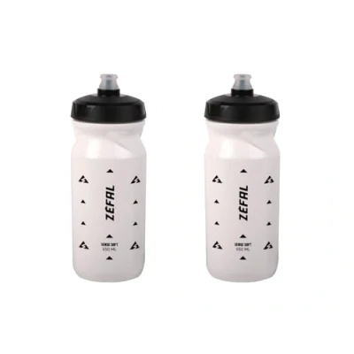 Afbeelding van ZEFAL Sense Soft 65 drinkfles voor fiets en mountainbike, set van 2 zachte geurloze sportflessen, BPA vrij, siliconen speen, wit, x 650 ml