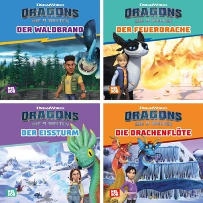 Afbeelding van 4er Set: Maxi Mini 44: Dragons: Die neun Welten: Im Mitnahme Format ab 3 Jahren (Nelson