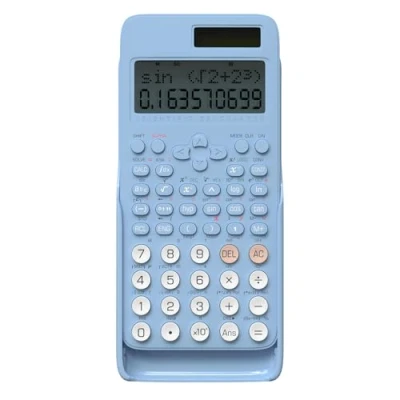 Image de NEWYES Calculatrice scientifique 82 MS, 401 fonctions et écran 2 lignes, avec étui de protection pour junior, moyen étudiant