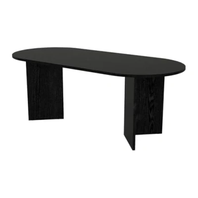Afbeelding van Vente unique Eettafel 8 plaatsen Zwart TOPANIA L 200 cm x H 74.7 D 90